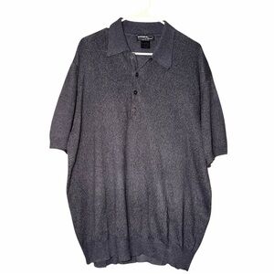Vintage Mondo Di Marco Dark Heather Short Sleeve Polo Shirt Made In Italy 80s/90